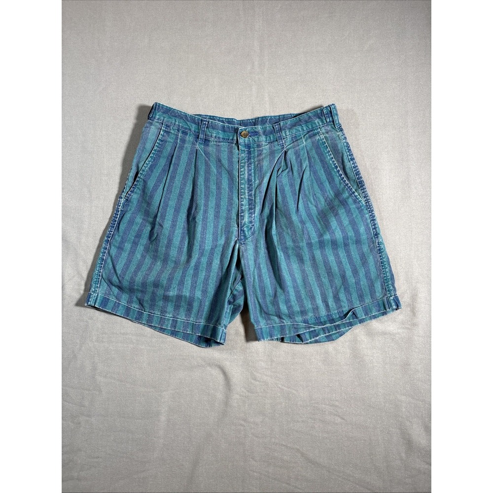 Vintage Lee Rough Riders Shorts Mens 30 Striped Pleated Y2K Faded